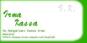 irma kassa business card